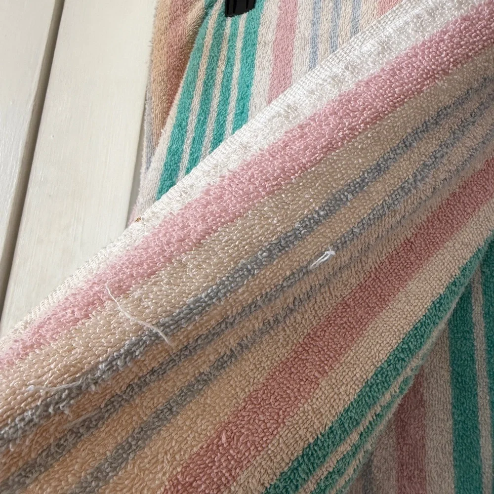 Vintage pink and green towel
